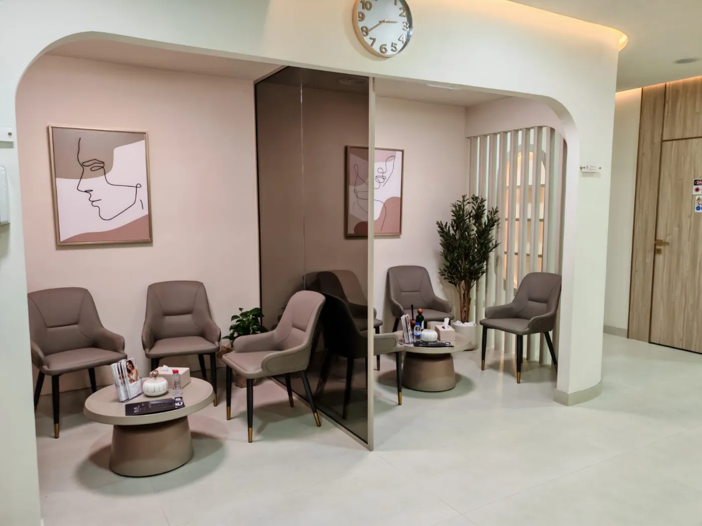 Inside Dr Amna Belhoul Medical Center, the waiting lounge